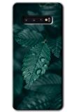 Galaxy S10 Kılıf HD Desen Baskılı Arka Kapak - Yağmurlu Yaprak 