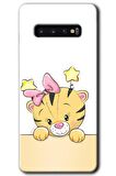 Galaxy S10 Kılıf HD Desen Baskılı Arka Kapak - Sevimli Kedi 