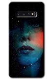 Galaxy S10 Kılıf HD Desen Baskılı Arka Kapak - Karanlık Kadın 