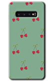 Galaxy S10 Kılıf HD Desen Baskılı Arka Kapak - Kiraz Berry 