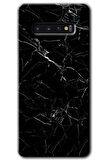 Galaxy S10 Kılıf HD Desen Baskılı Arka Kapak - Siyah Mermer 