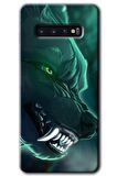 Galaxy S10 Kılıf HD Desen Baskılı Arka Kapak - Yeşil Kurt 