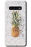 Galaxy S10 Kılıf HD Desen Baskılı Arka Kapak - Ananas 