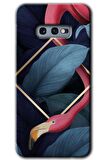 Galaxy S10e Kılıf HD Desen Baskılı Arka Kapak - Flamingo Yaprak 