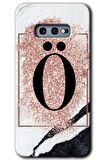 Galaxy S10e Kılıf HD Desen Baskılı Arka Kapak - Pembe Mermer Desenli Ö Harfi 