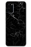 Galaxy S20 Kılıf HD Desen Baskılı Arka Kapak - Siyah Mermer 
