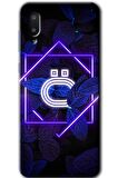 Galaxy A02 Kılıf HD Desen Baskılı Arka Kapak - Dark Neon Yaprak Ö Harfi 