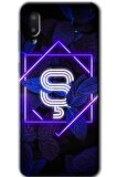 Galaxy A02 Kılıf HD Desen Baskılı Arka Kapak - Dark Neon Yaprak Ş Harfi 