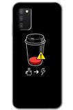 Galaxy A02s Kılıf HD Desen Baskılı Arka Kapak - Coffee Battery 