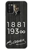 Galaxy A02s Kılıf HD Desen Baskılı Arka Kapak - Atatürk Ahşap İmza 