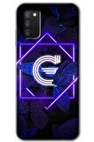 Galaxy A02s Kılıf HD Desen Baskılı Arka Kapak - Dark Neon Yaprak G Harfi 
