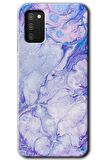 Galaxy A02s Kılıf HD Desen Baskılı Arka Kapak - Spots Lilac 