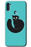 Galaxy A11 Kılıf HD Desen Baskılı Arka Kapak - Cat Vector 