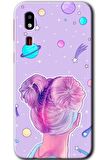 Galaxy A2 Core Kılıf HD Desen Baskılı Arka Kapak - Uzaylı Kız 