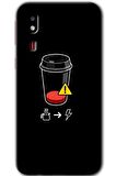 Galaxy A2 Core Kılıf HD Desen Baskılı Arka Kapak - Coffee Battery 