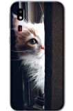 Galaxy A2 Core Kılıf HD Desen Baskılı Arka Kapak - Kedi Bakışı 