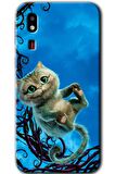 Galaxy A2 Core Kılıf HD Desen Baskılı Arka Kapak - Çılgın Kedi 