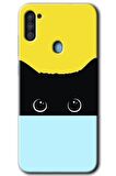 Galaxy M11 Kılıf HD Desen Baskılı Arka Kapak - Kara-Kedi 