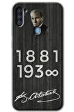 Galaxy M11 Kılıf HD Desen Baskılı Arka Kapak - Atatürk Ahşap İmza 
