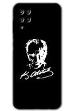 Galaxy M12 Kılıf HD Desen Baskılı Arka Kapak - Atatürk Silüet İmza 