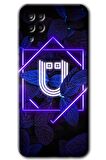 Galaxy M12 Kılıf HD Desen Baskılı Arka Kapak - Dark Neon Yaprak Ü Harfi 