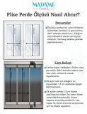 Açık Gri Plise Perde Katlanır Cam Balkon Perdesi - Ofis Perdesi - Mutfak Perdesi