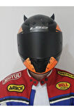 Gtg Kask Boynuz Süsü Aksesuarı Takım Siyah Kask Boynuzu