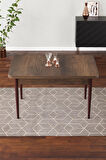 Lara Barok Desen 80 X 132 Açılabilir MDF Mutfak Masası 4 Sandalye, 1 Bench