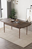 Lara Barok Desen 80 X 132 Açılabilir MDF Mutfak Masası 4 Sandalye, 1 Bench