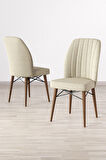 Lara Barok Desen 80 X 132 Açılabilir MDF Mutfak Masası 4 Sandalye, 1 Bench