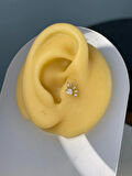 Altın Baget Taşlı Tragus Küpe