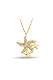 Deniz Yıldızı Taşlı Altın Kolye