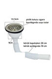Çöpmak Büyük Mutfak Evye Lavabo Sifonu Geniş Süzgeç