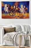 Duvar Örtüsü Koşan Atlar Kaliteli Kanvas Duvar Halısı