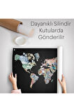 Para Desenli Kanvas Dünya Haritası Kanvas Duvar Örtüsü-Halısı 1012