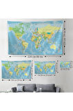Dünya Haritası Dekoratif Kanvas Duvar Örtüsü-Halısı 1079