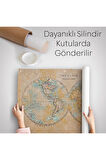 Eskitme Dünya Haritası Vintage Dekoratif Kanvas Duvar Örtüsü-Halısı 1092