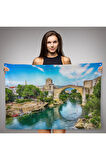 Mostar Köprüsü Kanvas Duvar Örtüsü-Halısı-1115