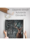 Geyik Dekoratif Kanvas Duvar Örtüsü-Halısı 1164