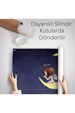 Ay'da Diz Çöküp Dua Eden Melek Kızın Duvar Örtüsü-Halısı-1210