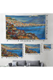 Napoli Manzarası Yağlıboya Görünüm Dekoratif Kanvas Duvar Örtüsü-Halısı-3435