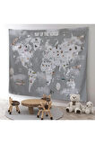Dünya Atlası Çocuk Ve Bebek Odası Duvar Örtüsü-halısı 3811