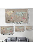 Eğitici Dünya Haritası Dünya Atlası Çocuk Ve Bebek Odası Duvar Örtüsü-halısı 3817