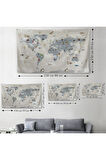 Eğitici Dünya Haritası Dünya Atlası Çocuk Ve Bebek Odası Duvar Örtüsü-halısı 3826
