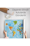 Türkçe Eğitici Ülke Ve Başkent Detaylı Atlası Dünya Haritası Duvar Örtüsü-halısı 3831