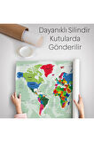 Türkçe Eğitici Ülke Ve Başkent Okyanus Detaylı Atlas Dünya Haritası Duvar Örtüsü-halısı 3840