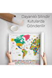 Türkçe Ülke Bayrak Lı Eğitici Başkent Detaylı Atlası Dünya Haritası Duvar Örtüsü-halısı 3841