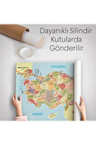 Eğitici Ve Öğretici Detaylı Dekoratif Komşulu Türkiye Haritası Duvar Örtüsü-halısı 3846