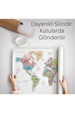 Türkçe Eğitici Ülke Ve Başkent Detaylı Atlası Dünya Haritası Duvar Örtüsü-halısı 3850
