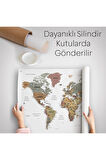 Türkçe Eğitici Ülke Ve Başkent Detaylı Atlası Dünya Haritası Duvar Örtüsü-halısı 3852